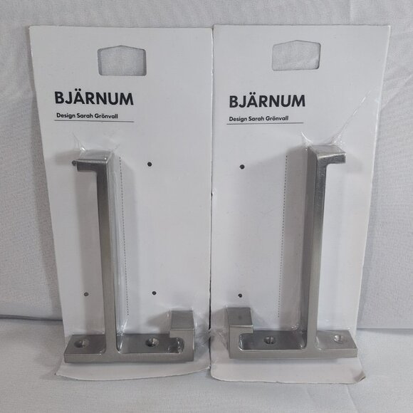 2x Ikea Bjarnum Aluminum Wall Hook Shelk Bracket 401.525.91 Sarah Gronvall NEW - Picture 1 of 9